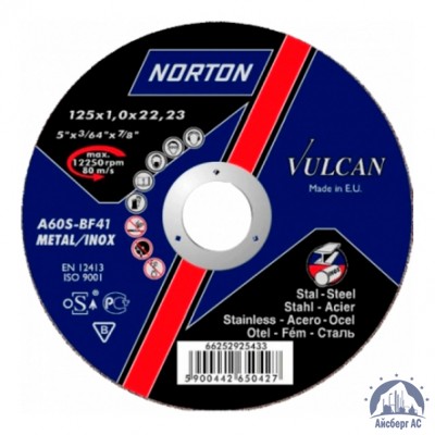 Диск отрезной по металлу 125х1,6x22,23 мм NORTON VULCAN купить в Кургане